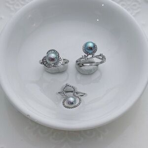 R37 S925 Akoya Sea Pearl Adjustable Ring